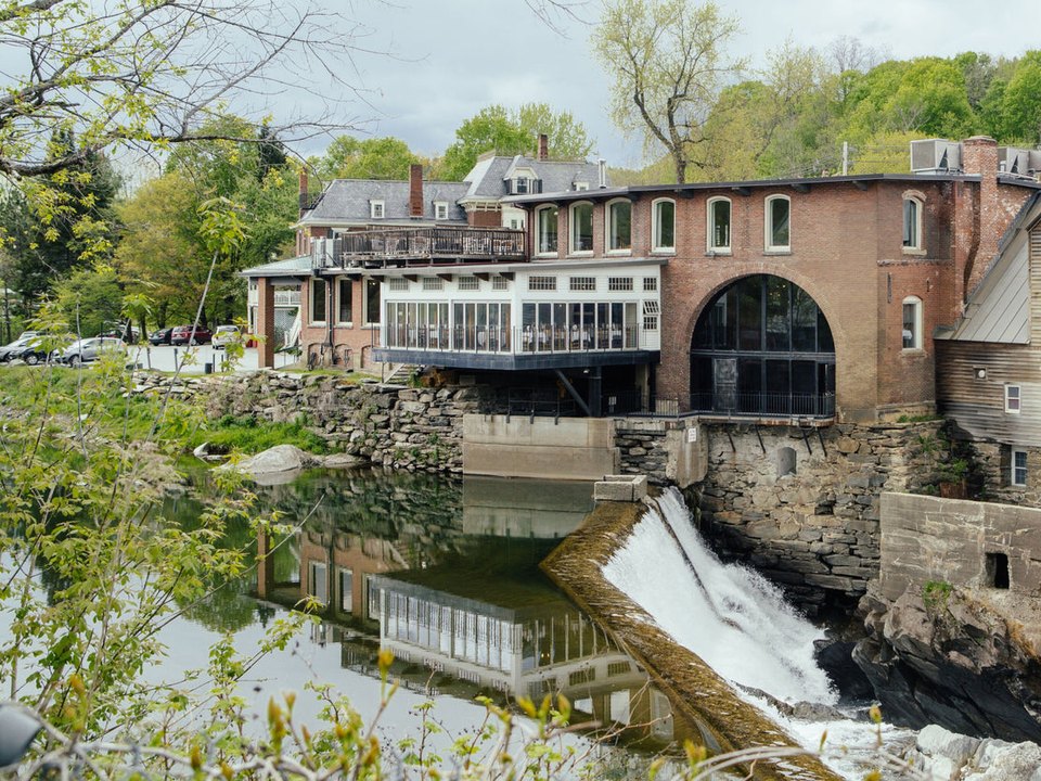 Simon Pearce’s historic Quechee mill beside the Ottauquechee River waterfall